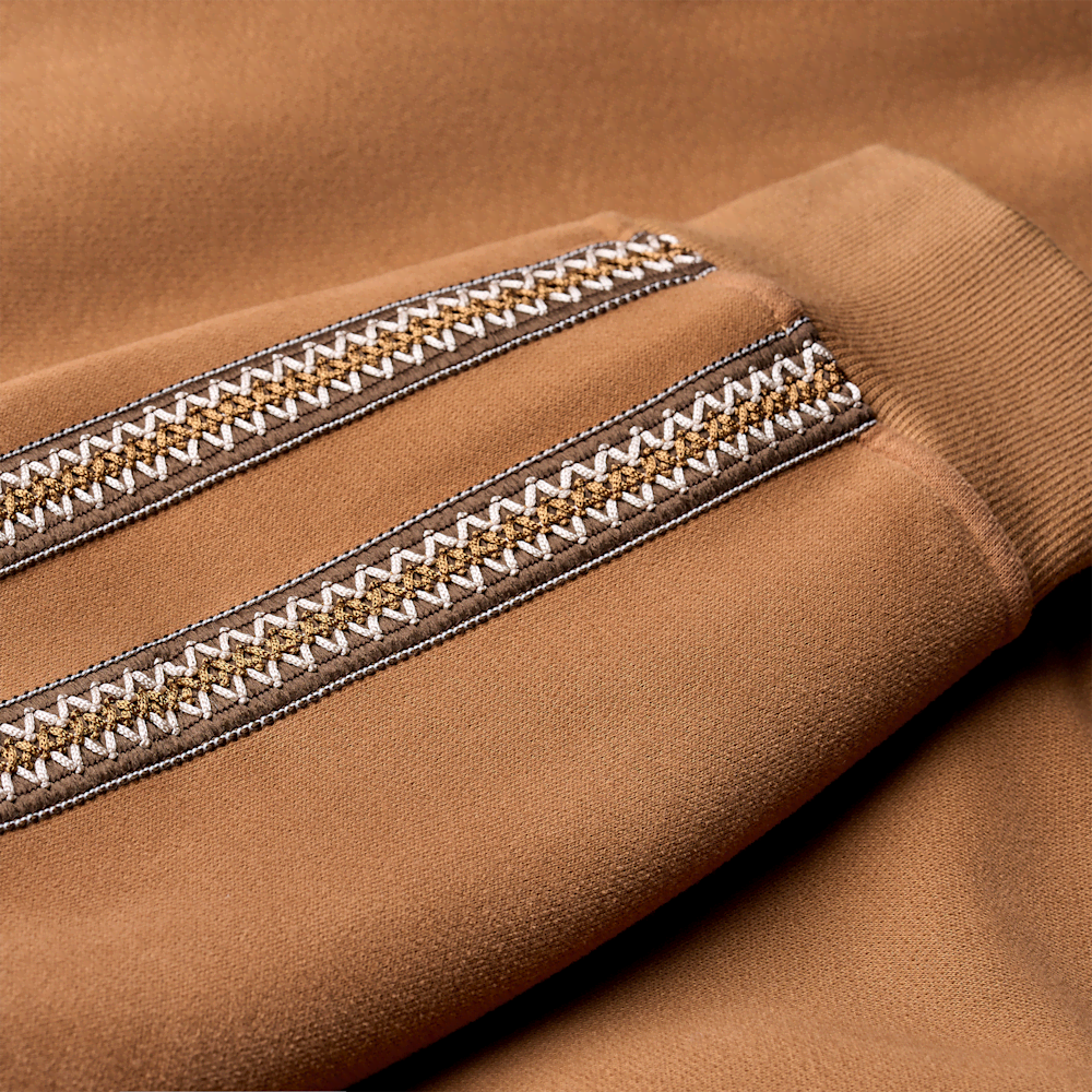 Men's Trimmed Crewneck Sweatshirt - Brown