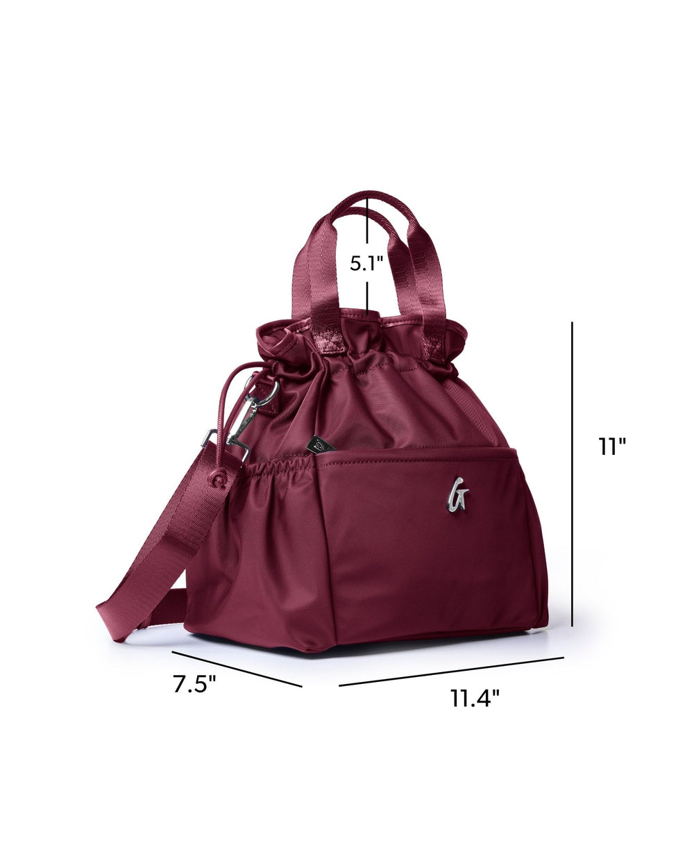 Insulated Nylon Lunch Bag - Burgundy