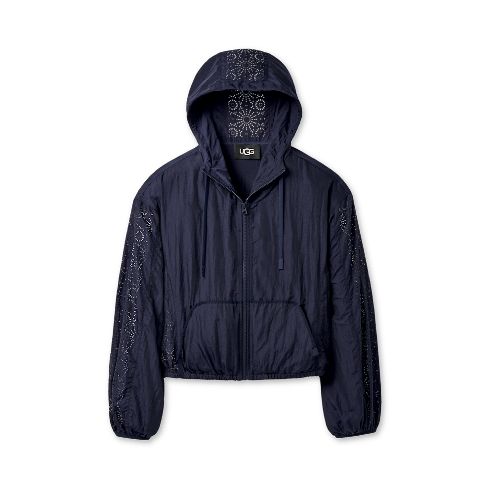 Women's Lightweight Hooded Full-Zip Jacket - Navy