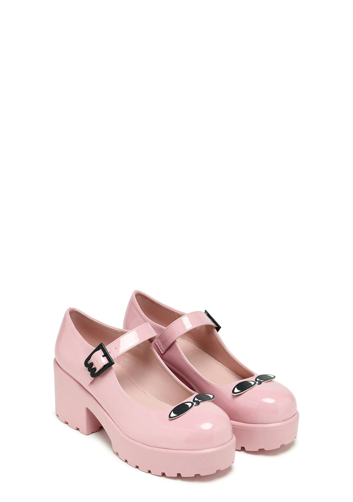 Pink Platform Lace-Up Mary Jane Shoes