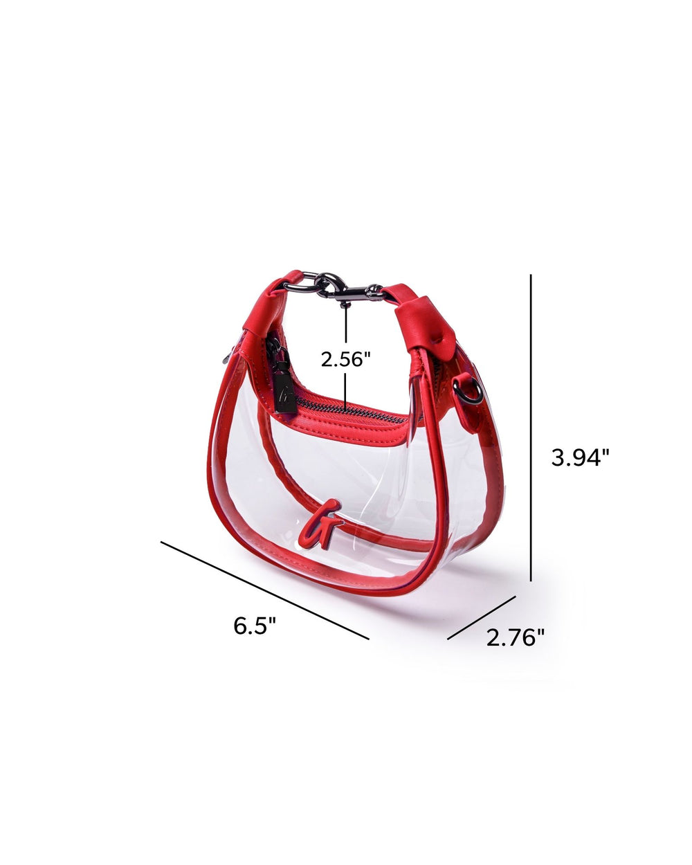 Clear PVC Mini Hobo Bag - Red