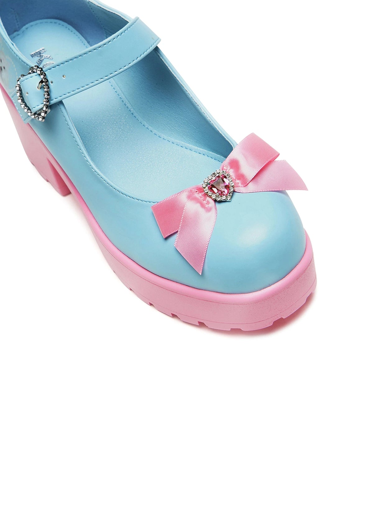 Bow Mary Jane Block Heel Pumps - Multi