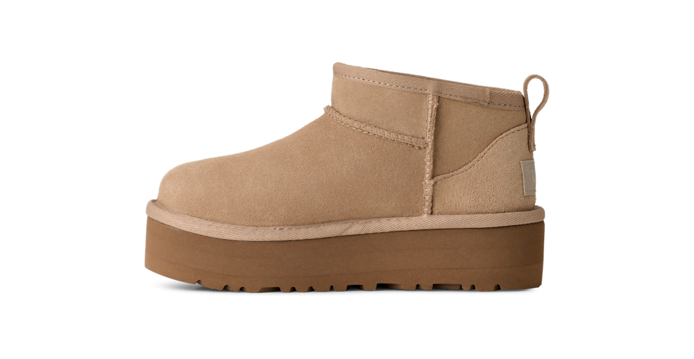 Kids' Suede Platform Ankle Boot - Sand