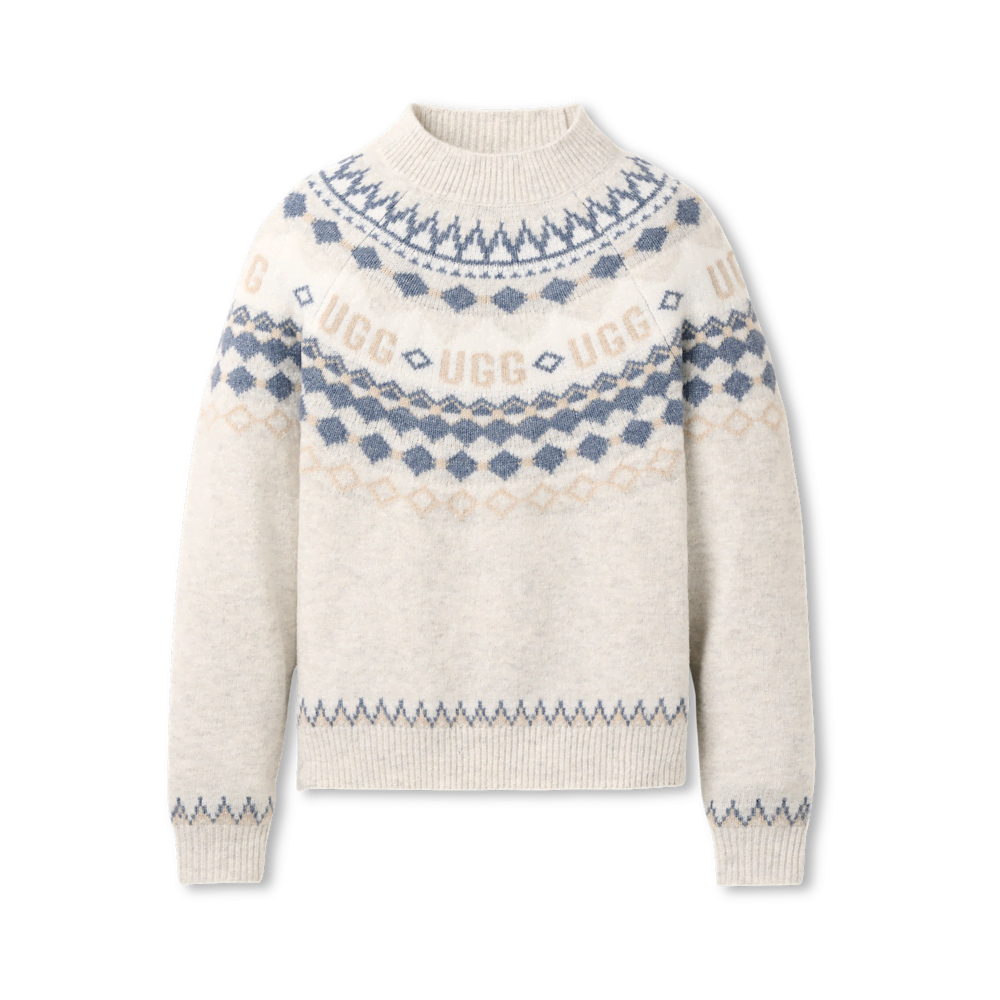 Women's Fair Isle Crewneck Sweater - Grey