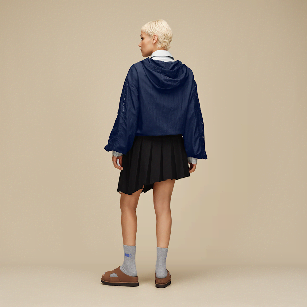 Women's Lightweight Hooded Full-Zip Jacket - Navy
