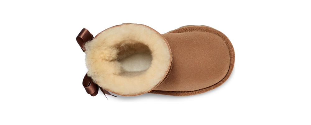Toddler Sheepskin Bow Boot - Black