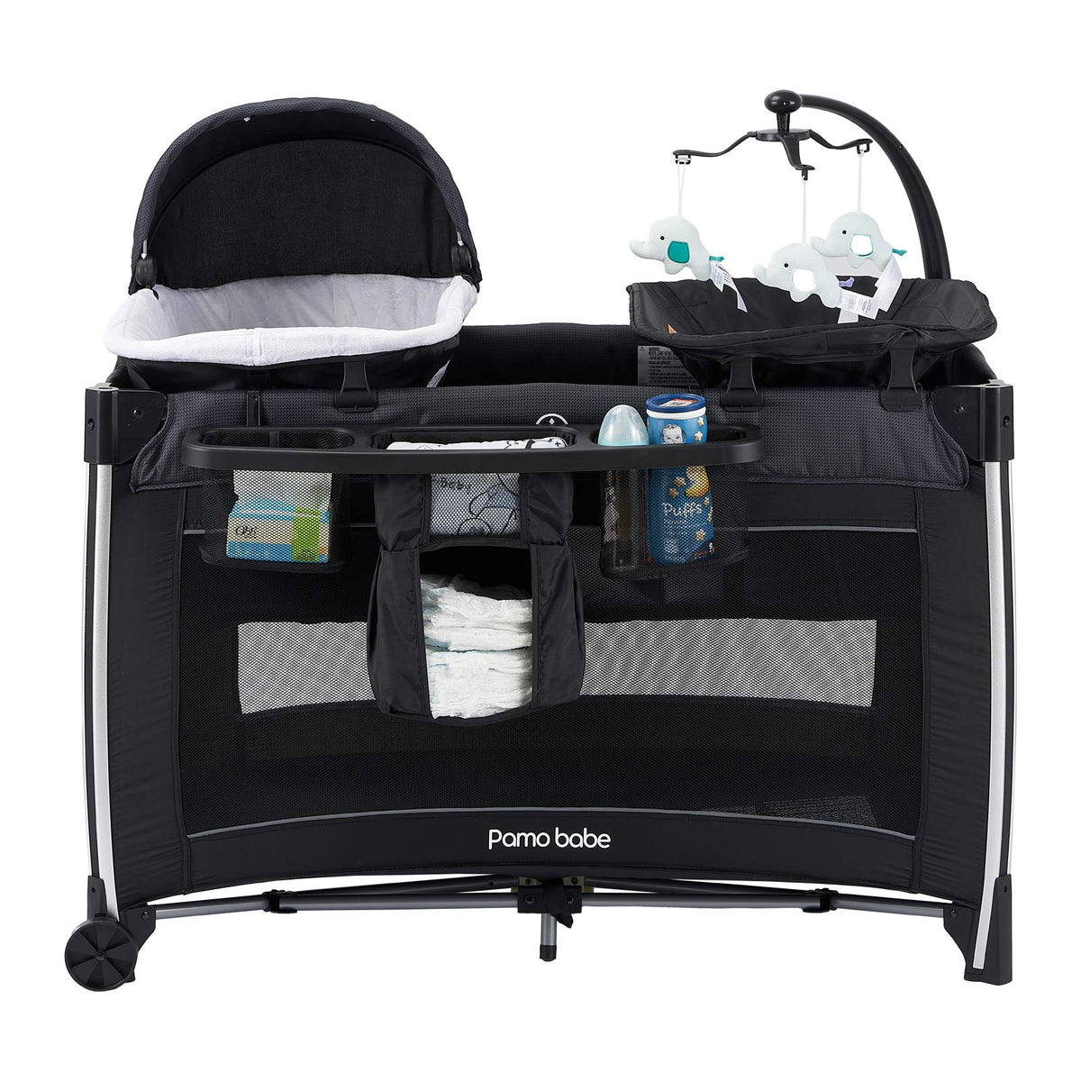 Pamo Babe 4-in-1 Portable Baby Crib Deluxe Nursery Center