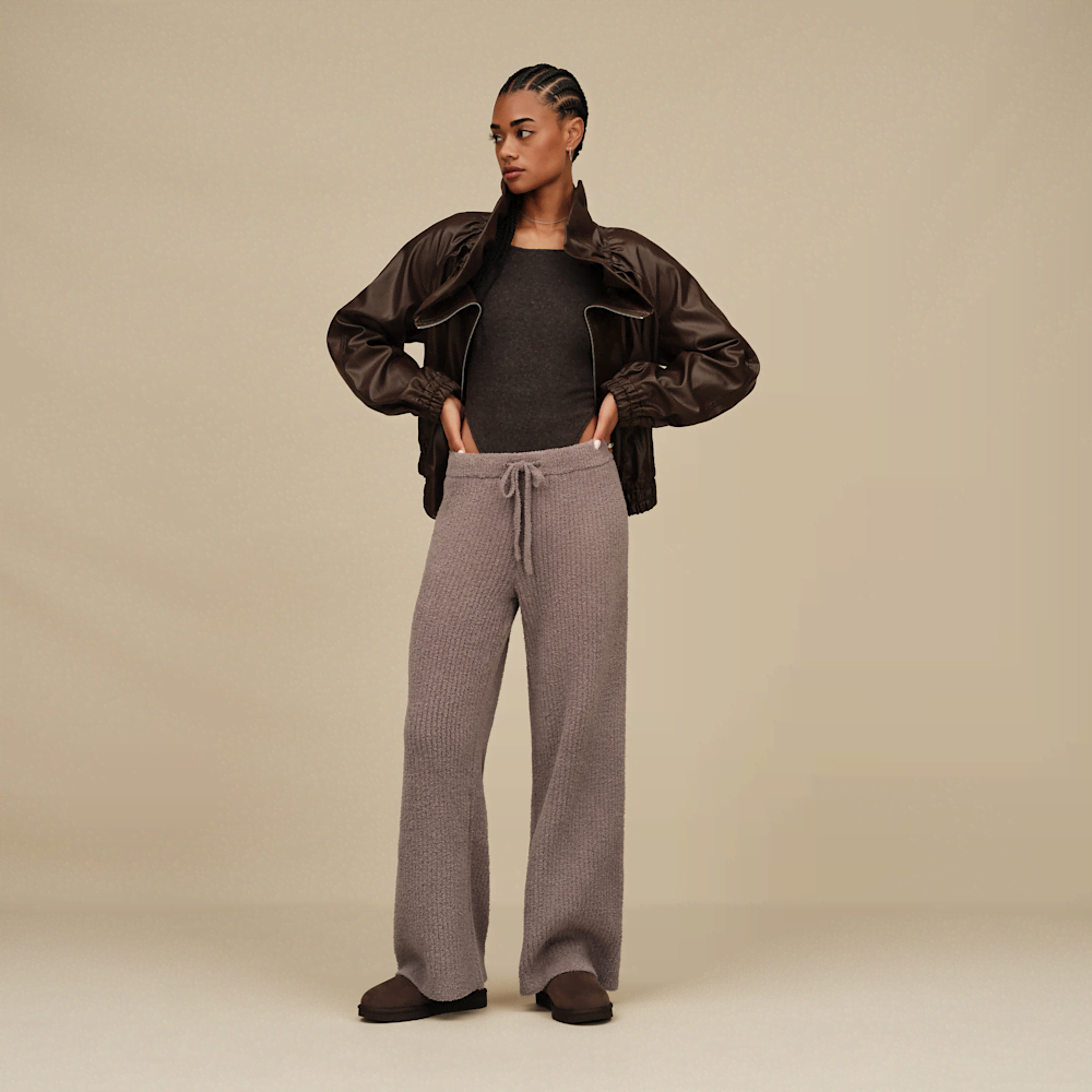 Women's Ribbed Straight-Leg Pants - Allspice