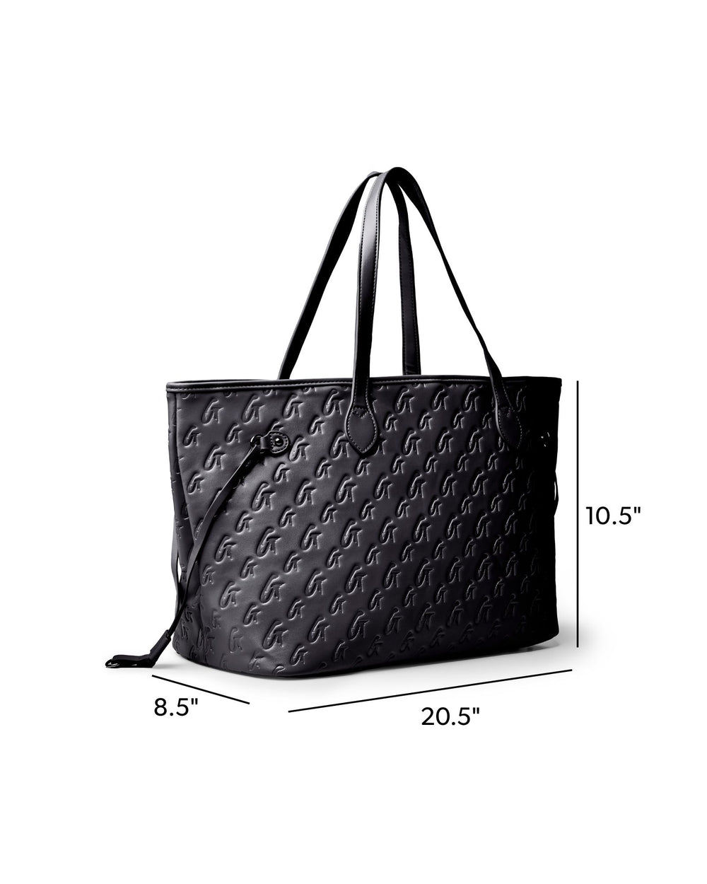 Vegan Leather Laptop Tote With Wristlet - Black