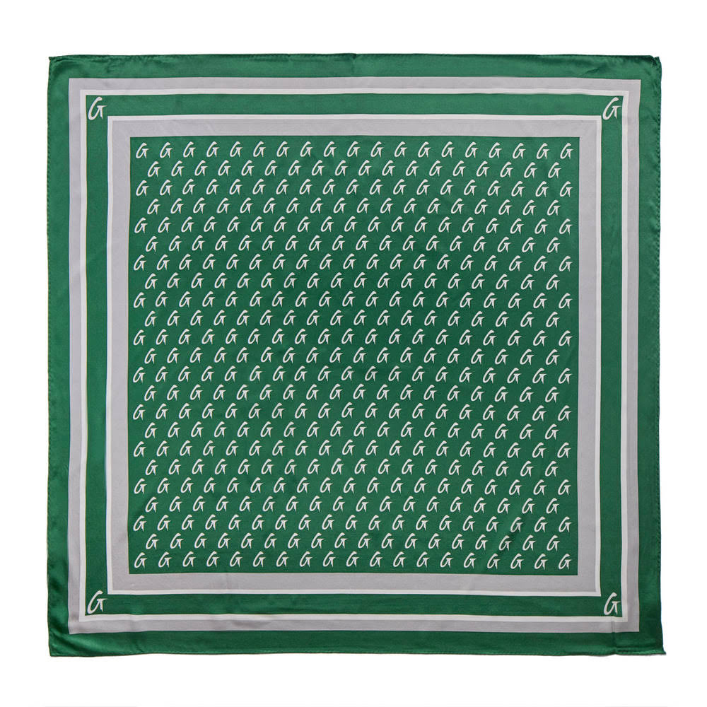 Large Printed Silk Scarf - Green