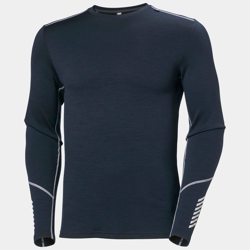 Men's Merino Wool Base Layer Top - Blue