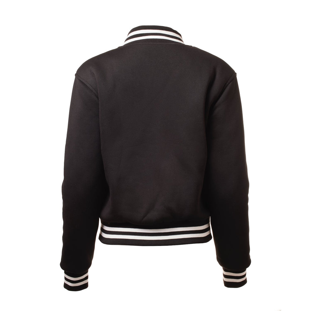 Cotton Blend Varsity Jacket - Black