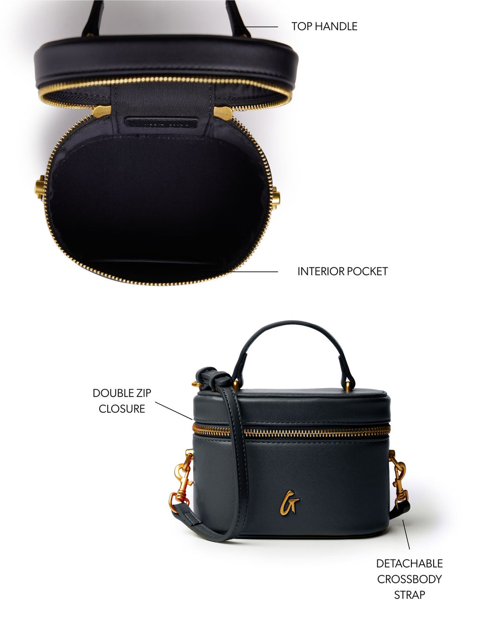 Mini Smooth Vanity Bag - Black