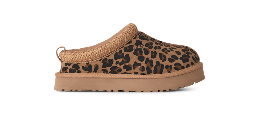 Kids' Animal Print Suede Platform Clogs