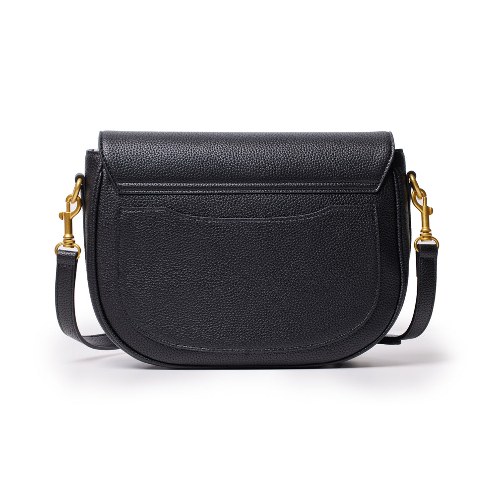 Large Textured Shoulder Bag - Black