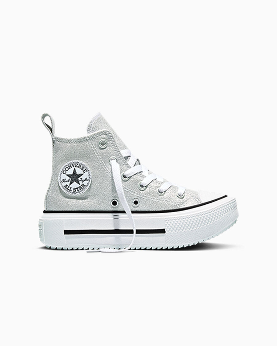 Shiny Double Platform High Top Sneakers