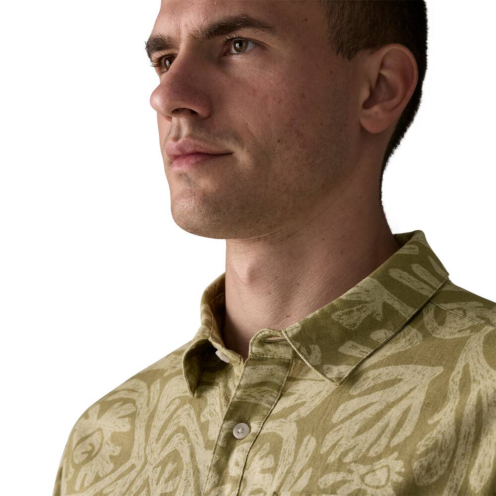 Men's Hemp Cotton Button-Up Shirt - Stone