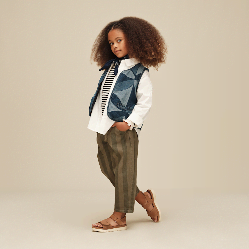 Kids' Adjustable Suede Sandal - Sand