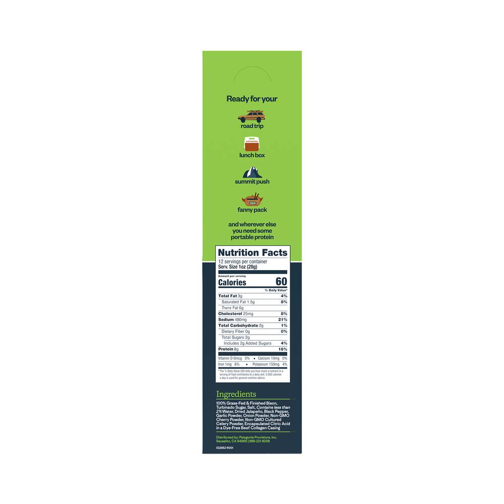 Jalapeño Bison Meat Sticks