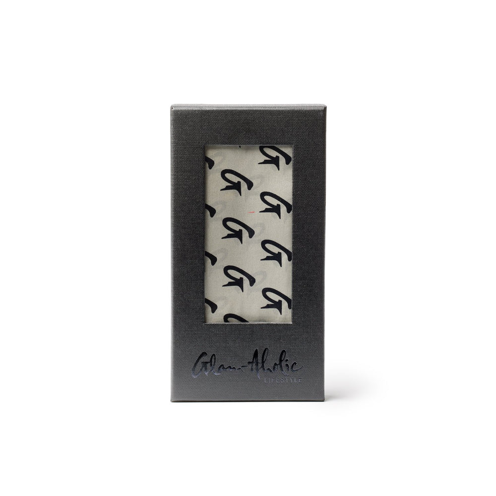 Medium Printed Silk Scarf - Silver