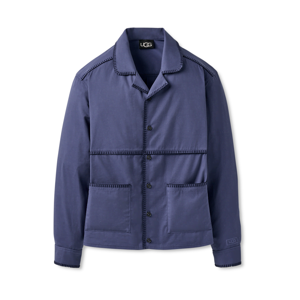 Men's Relaxed Button-Up Overshirt - Blue