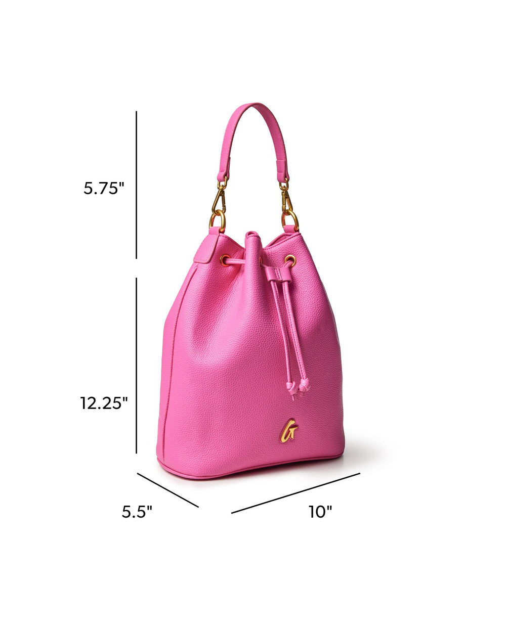 Large Pebbled Bucket Bag - Hot Pink