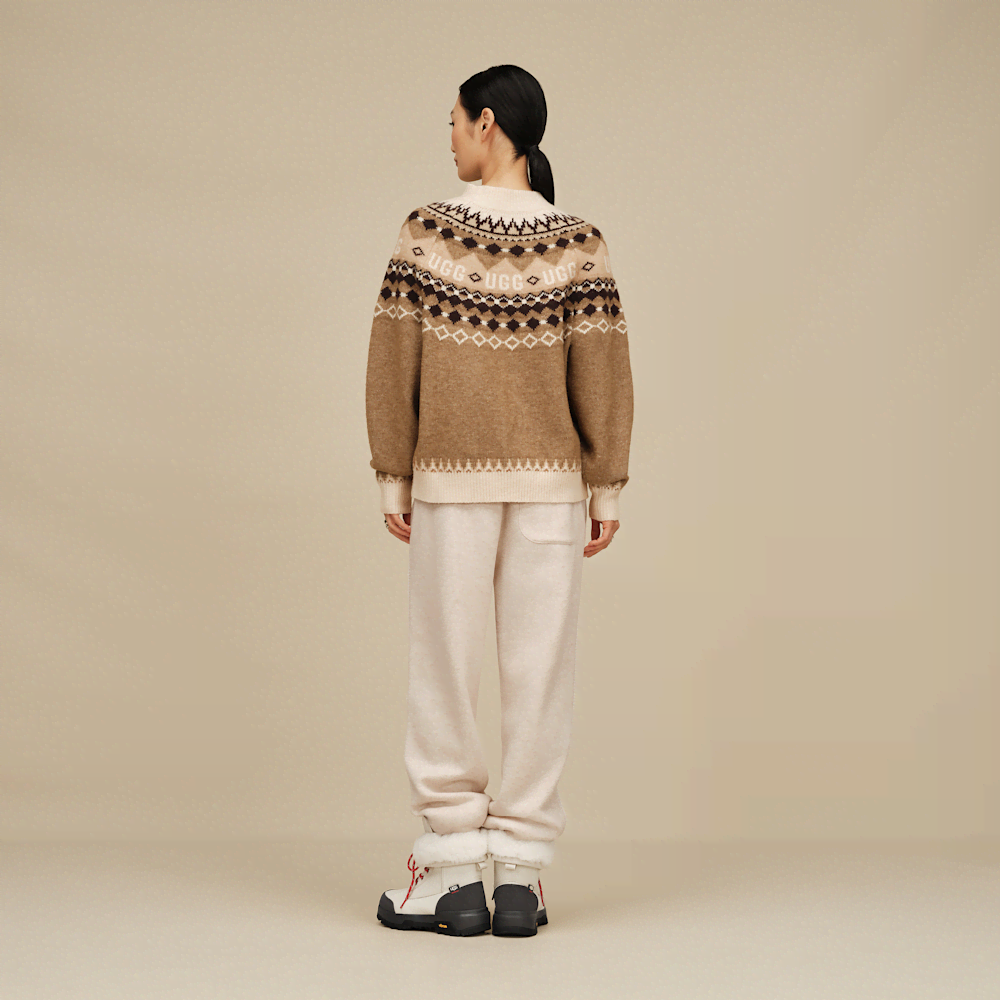 Women's Fair Isle Crewneck Sweater - Grey