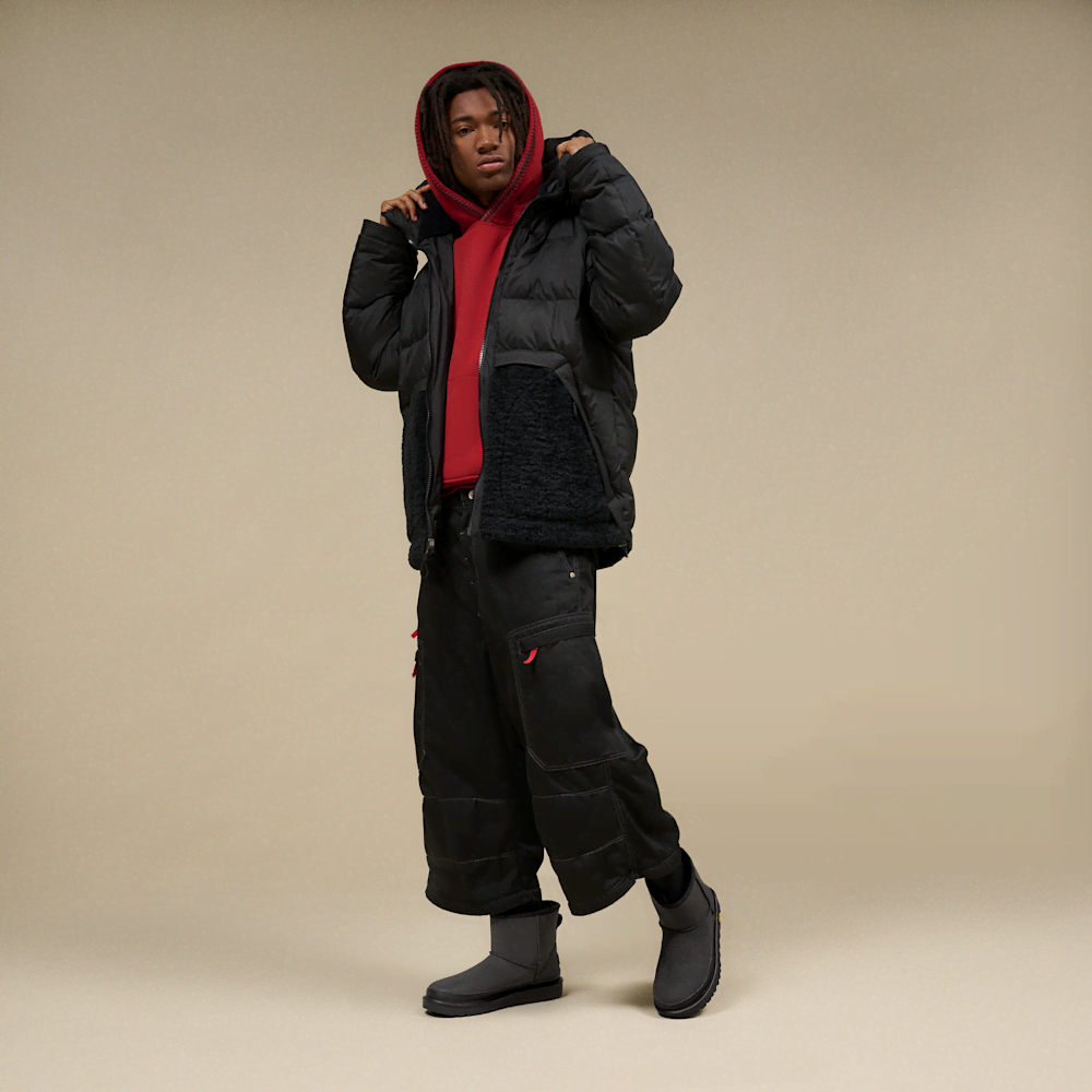 Men's Water-Resistant Down Puffer Jacket - Black