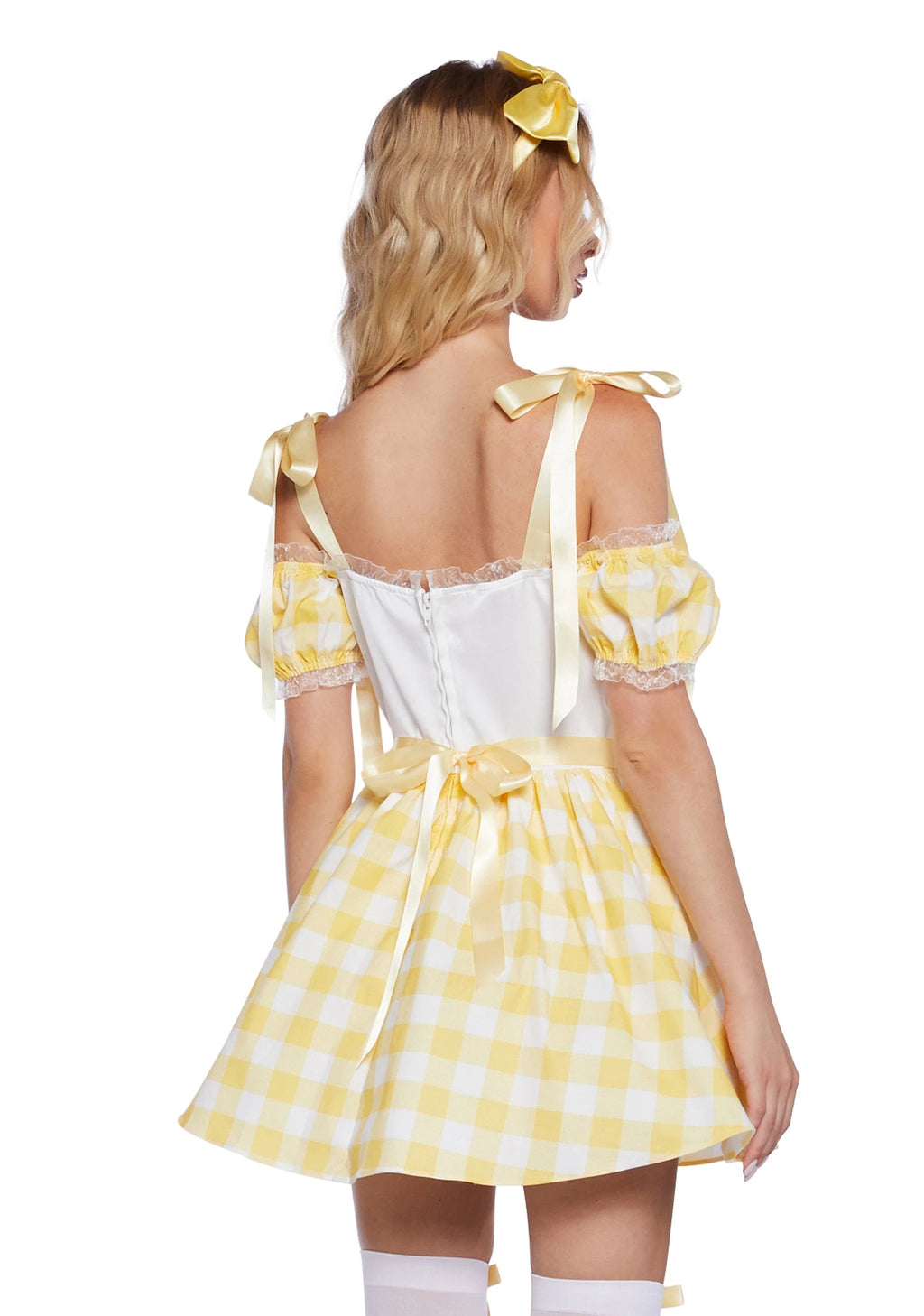 Gingham Dress & Bear Accessory Costume Set - Yellow