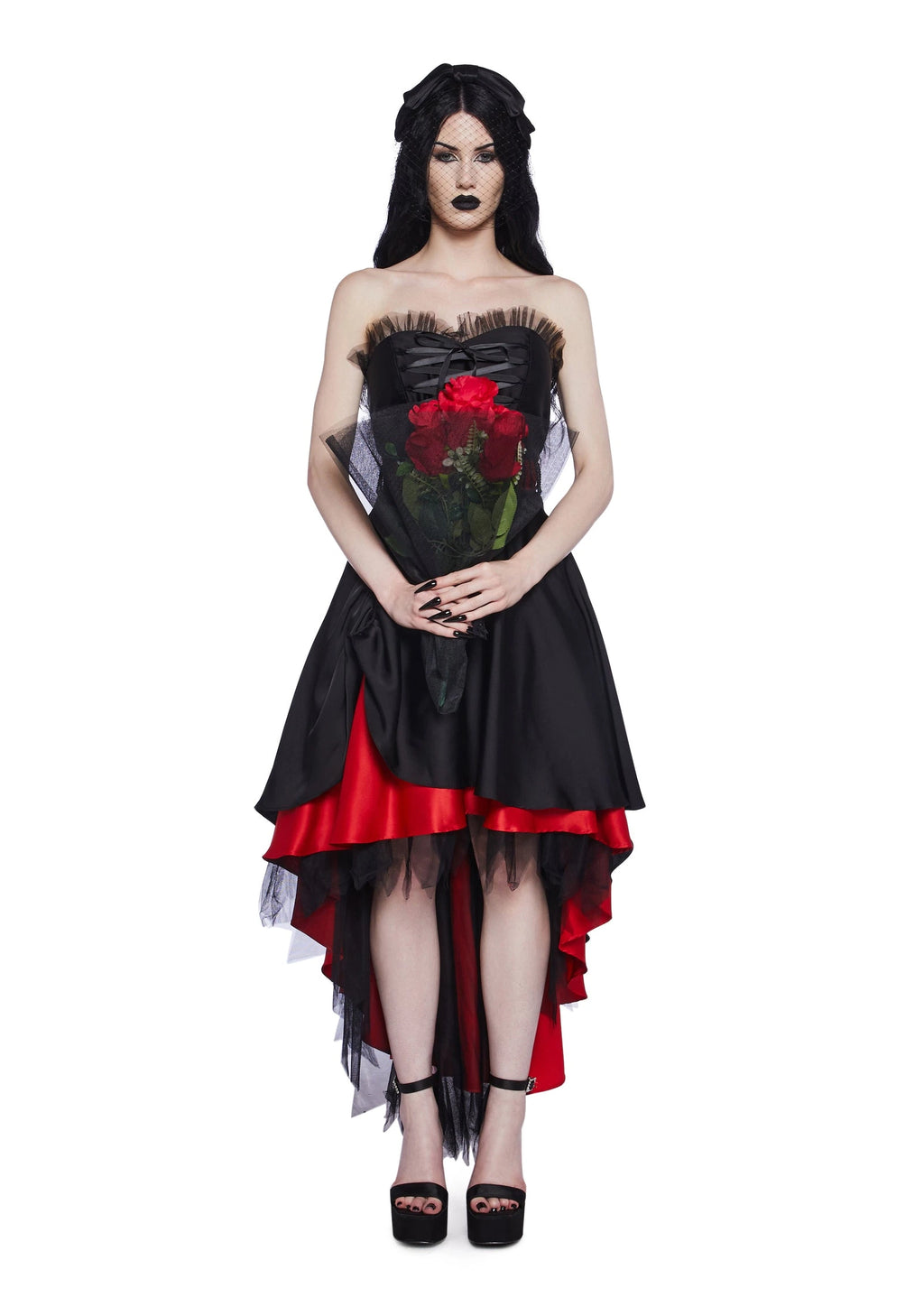 Gothic Bride Costume Set - Black