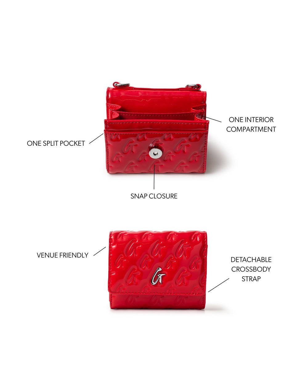 Compact Mirrored Wallet On Chain - Red