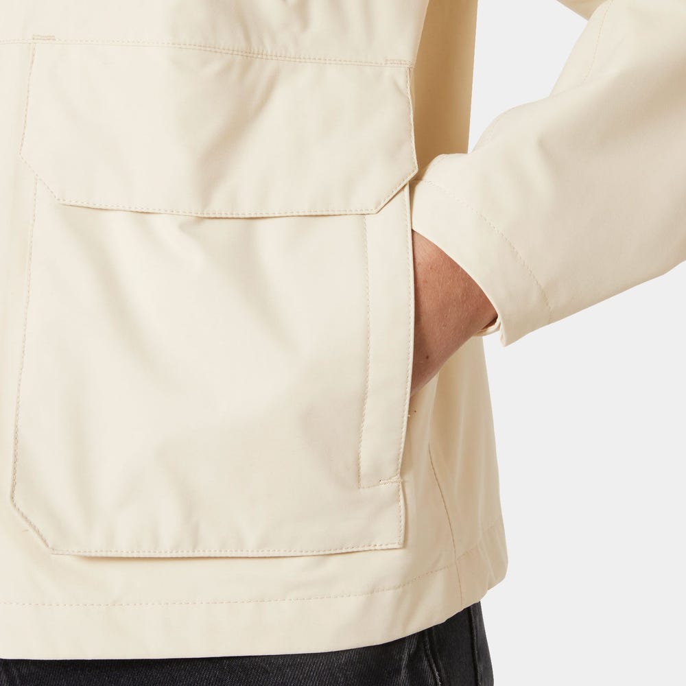 Women's Cropped Utility Rain Jacket - Cream