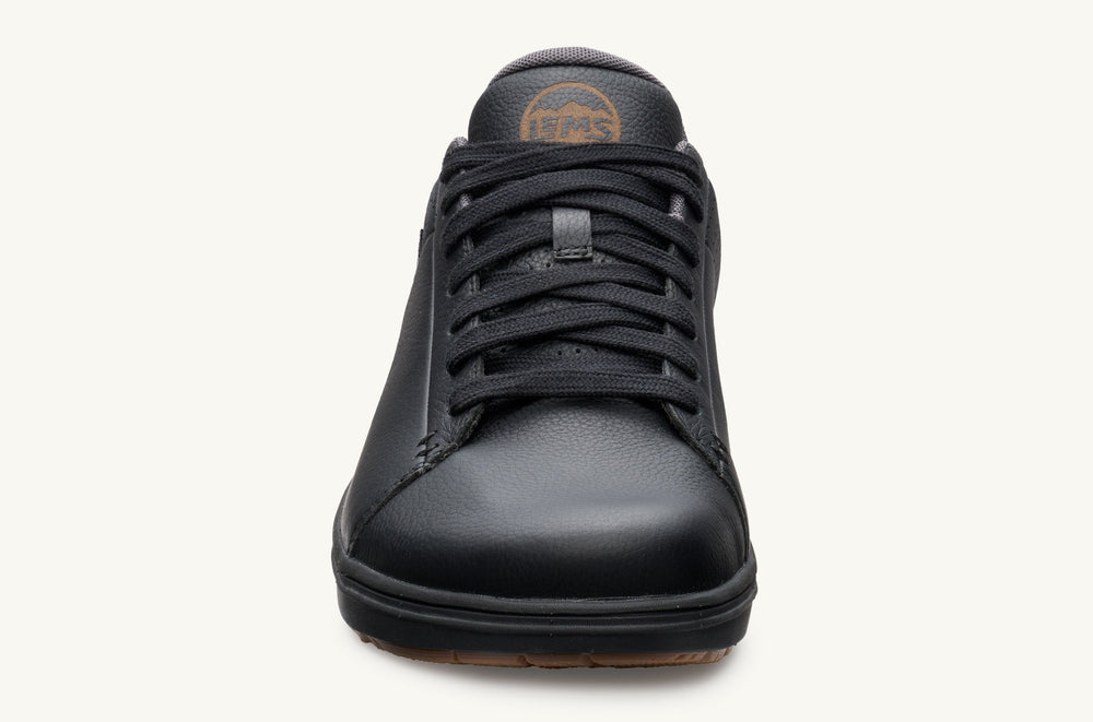 Women's Leather Zero-Drop Lace-Up Sneaker - Midnight