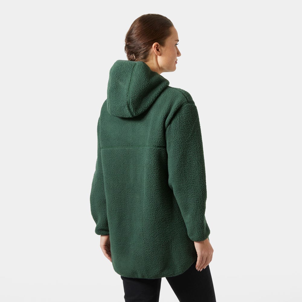 Women's Hooded Pile Fleece Jacket - Purple