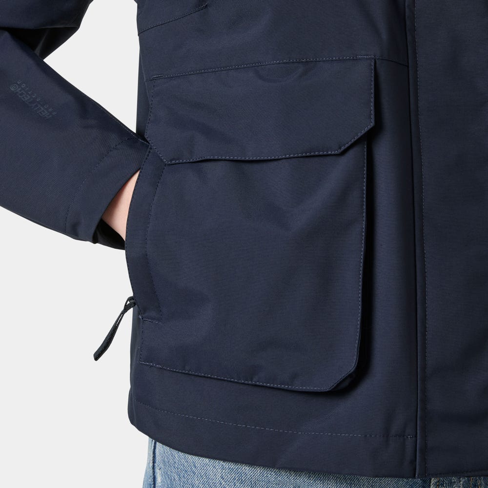 Women's Cropped Utility Rain Jacket - Cream