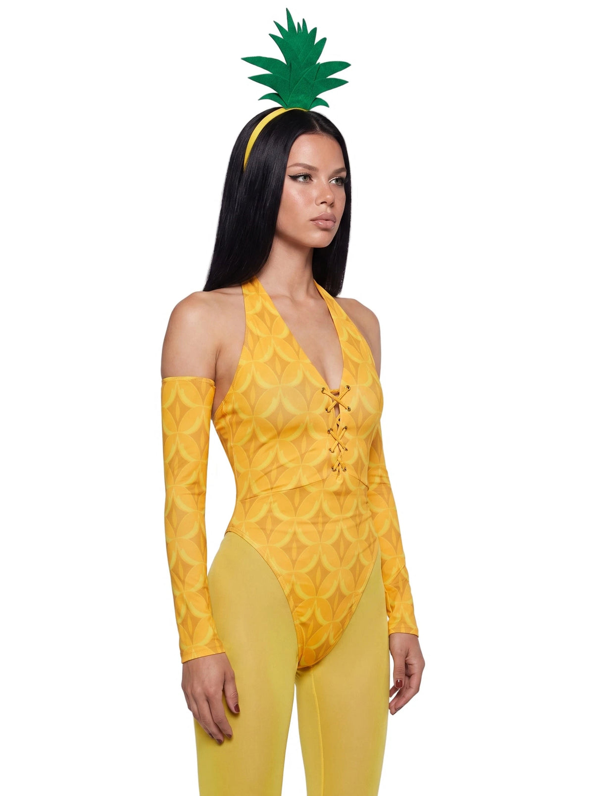 Fruit Halter Bodysuit Costume Set - Yellow