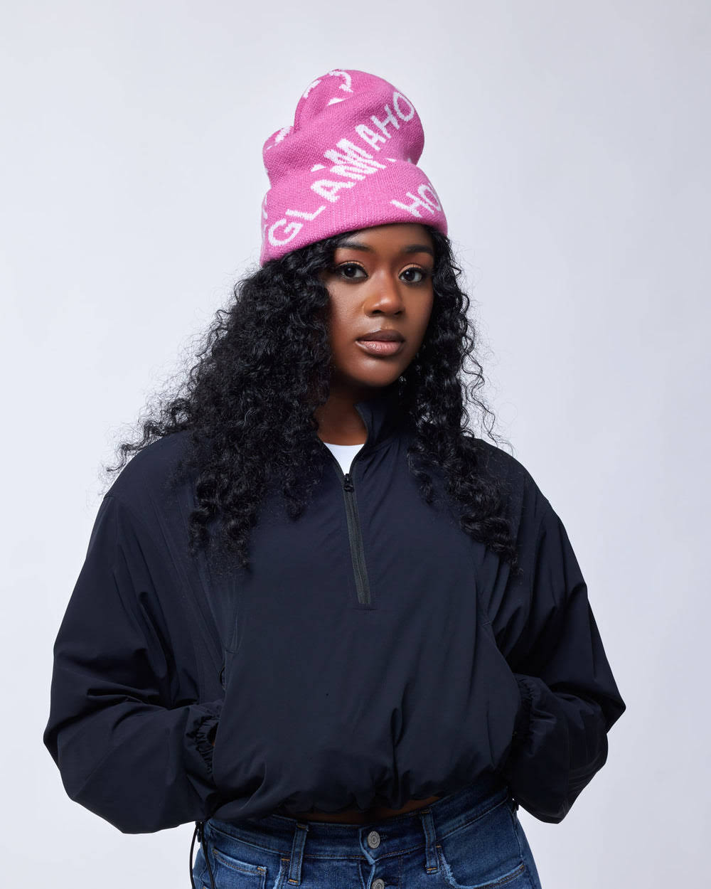 Wool Blend Cuffed Beanie - Hot Pink