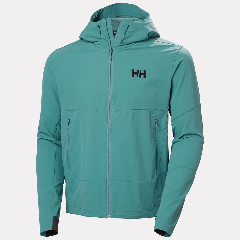 Men's Stretch Hooded Softshell Jacket - Black