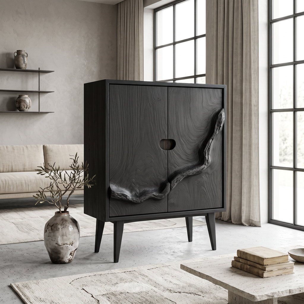 Rustic Artisan Handcrafted Wood Cabinet