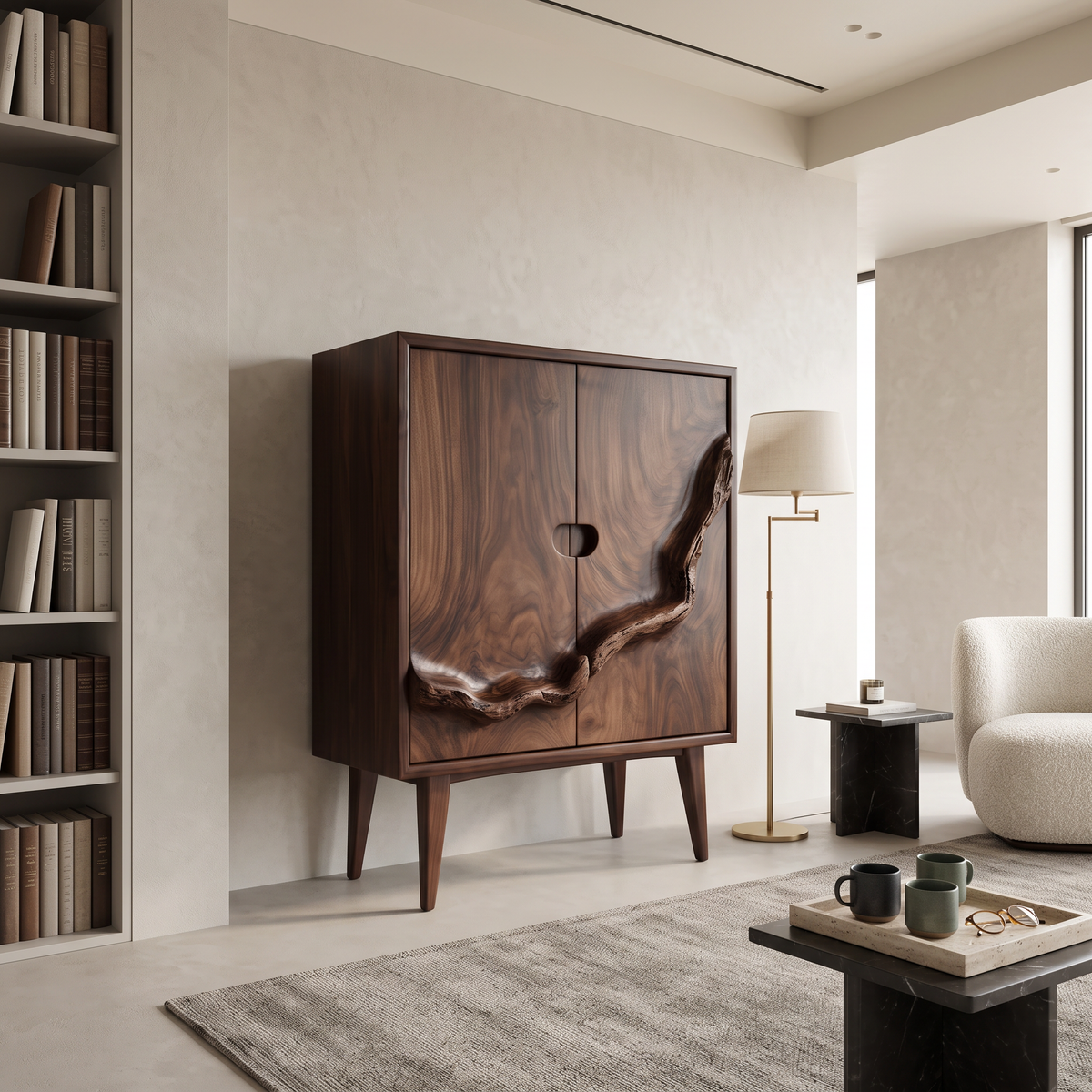 Rustic Artisan Handcrafted Wood Cabinet