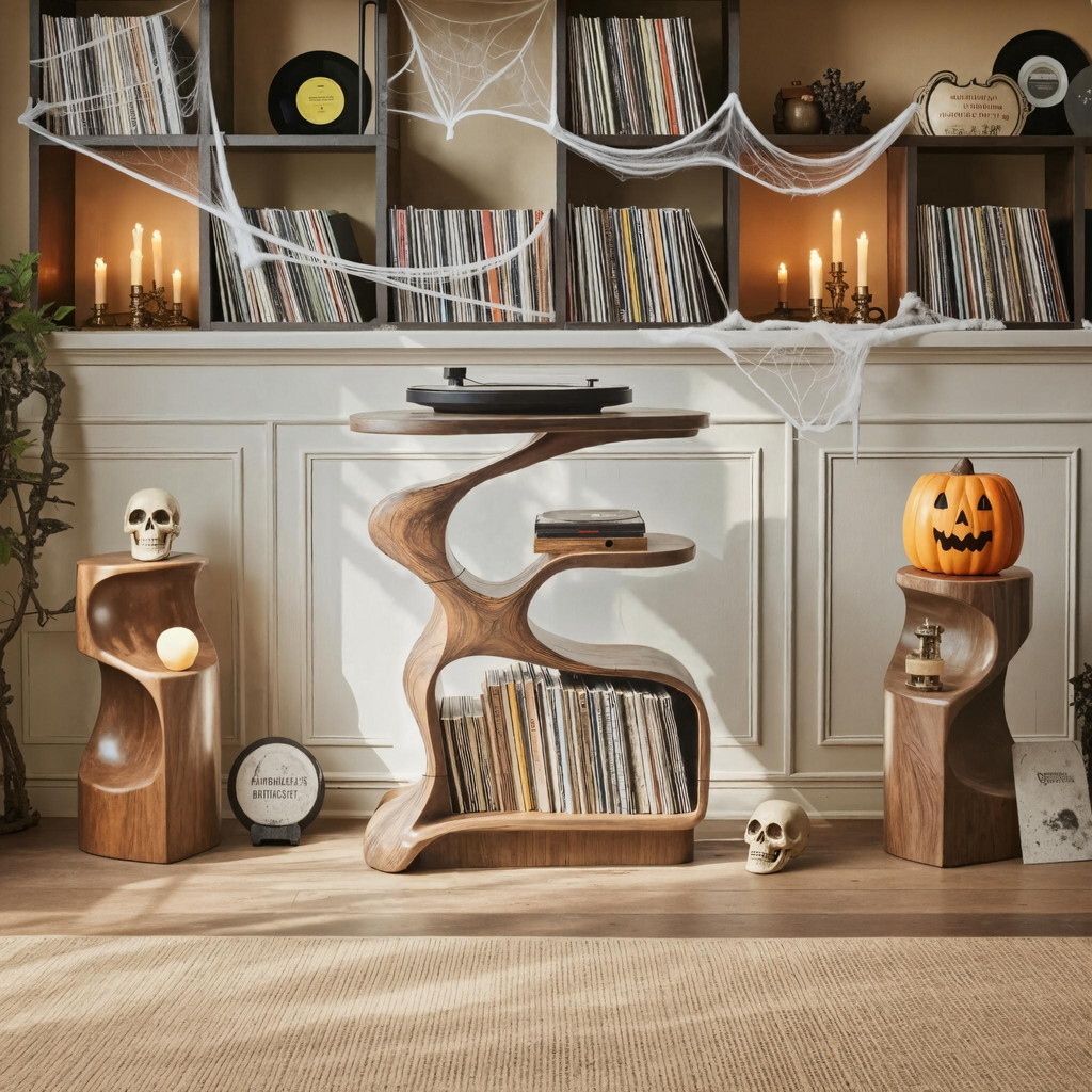 Farmhouse Live Edge Record Stand