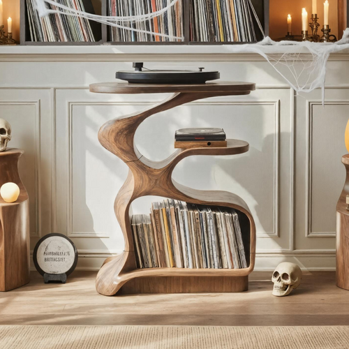 Farmhouse Live Edge Record Stand