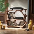 Handcrafted Live Edge Record Stand