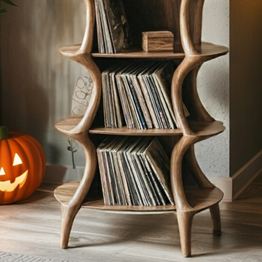 Handcrafted Live Edge Record Player Stand