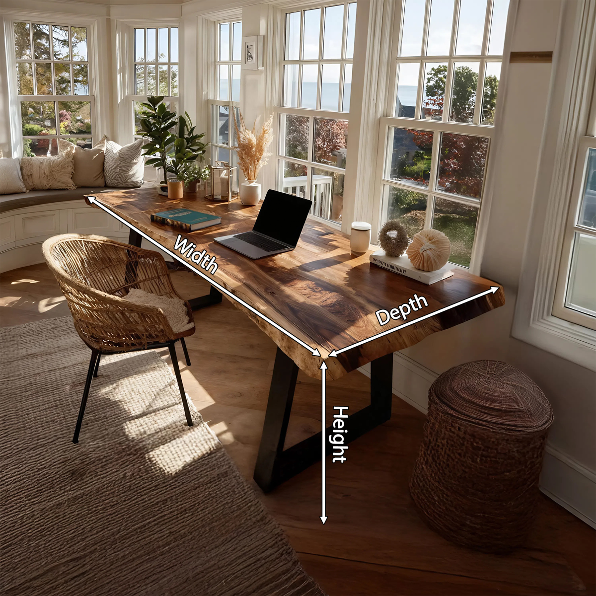 Mid Century Solid Wood Tabletop For Living Room Decor