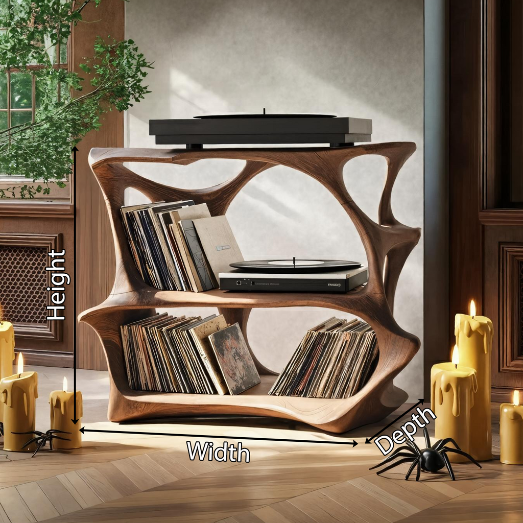 Handcrafted Live Edge Record Stand