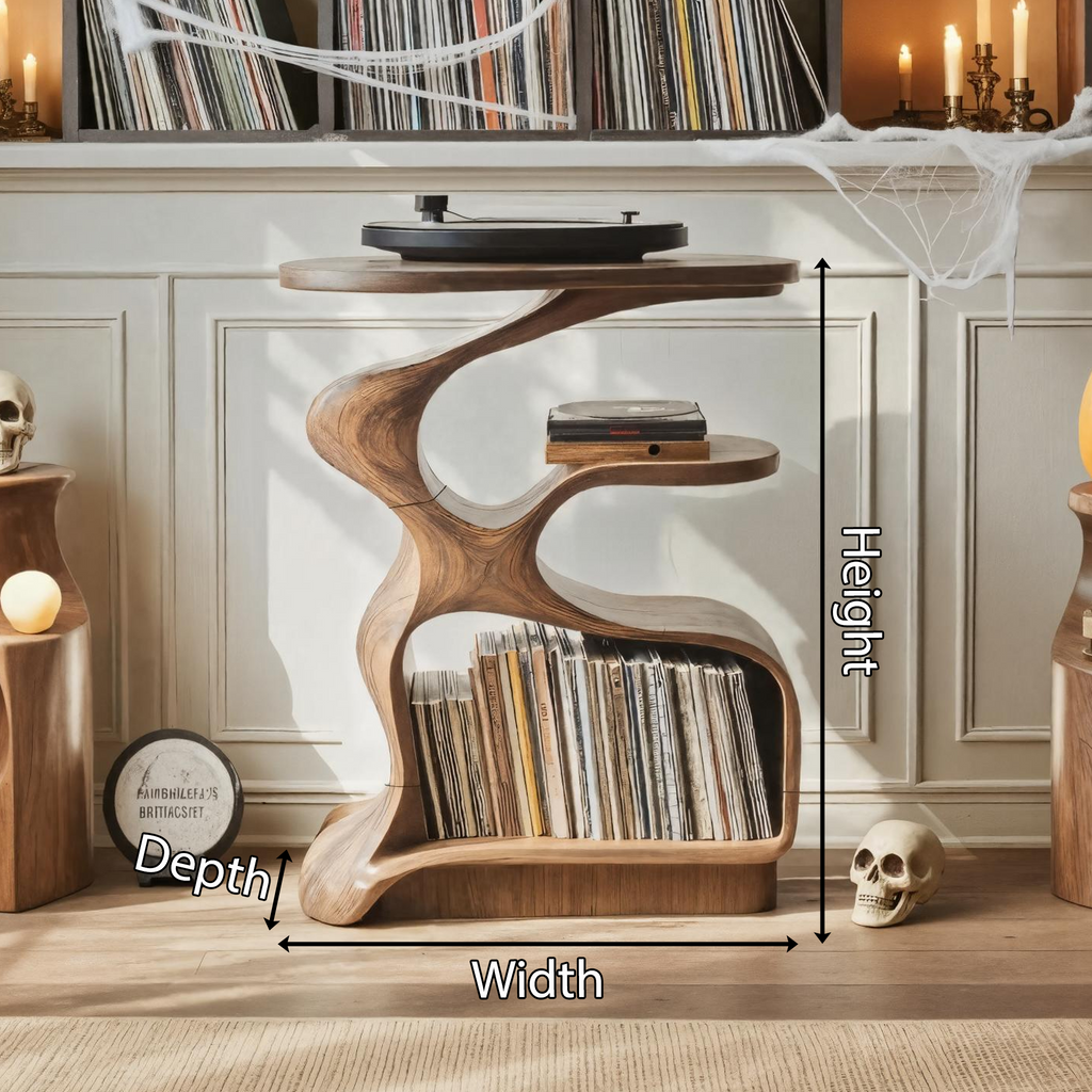 Farmhouse Live Edge Record Stand