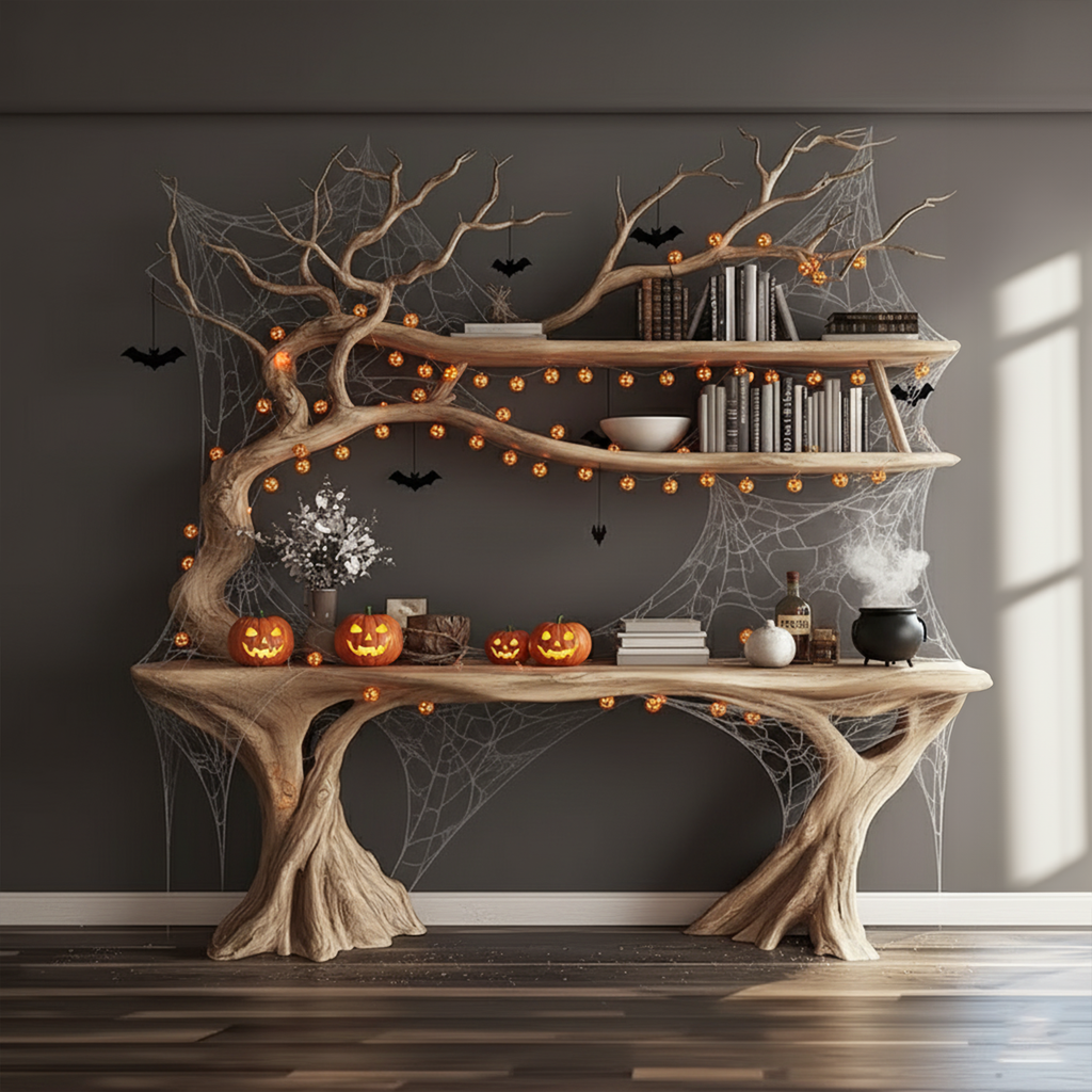 Mid-Century Wood Console Table