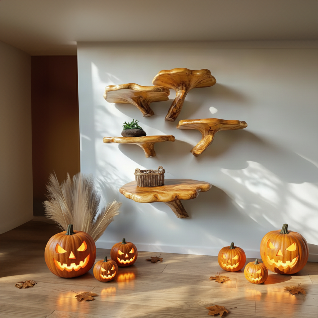 Mid-Century Modern Halloween Floating Shelf