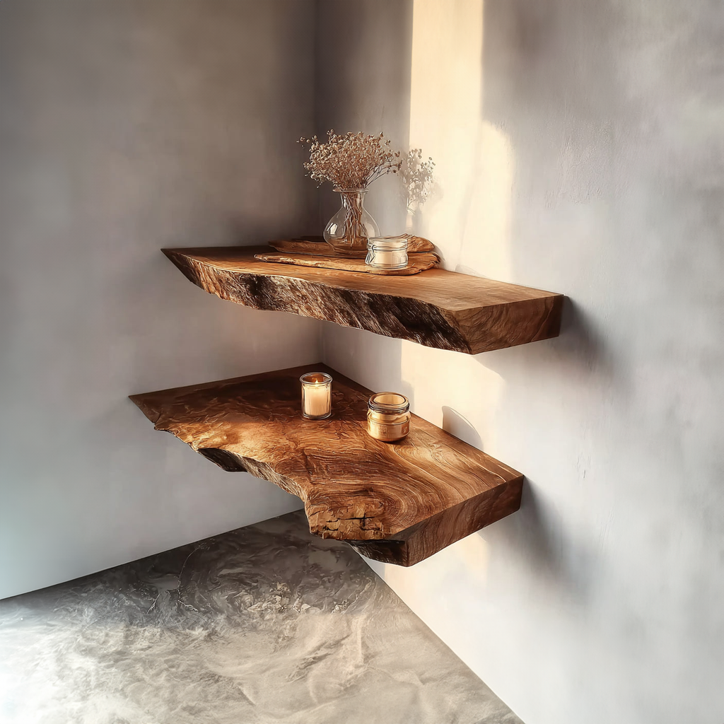 Rustic Floating Wall Shelf